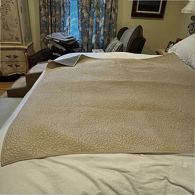 ABC Carpet Quilted Throw Beige Gray 52 X 57