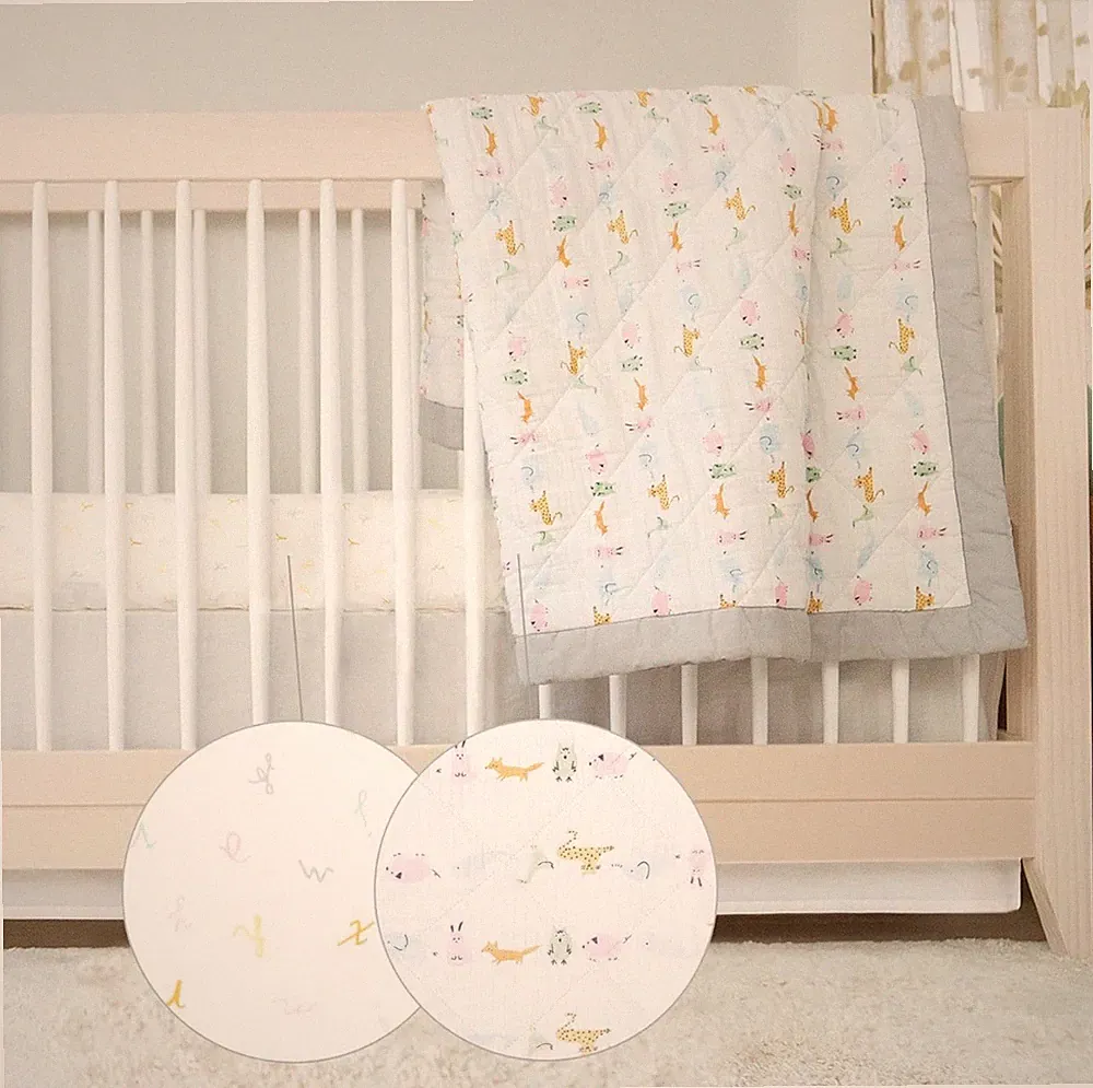 aden + anais Essentials 3-Piece Crib Bedding Set, Alphabet Animals