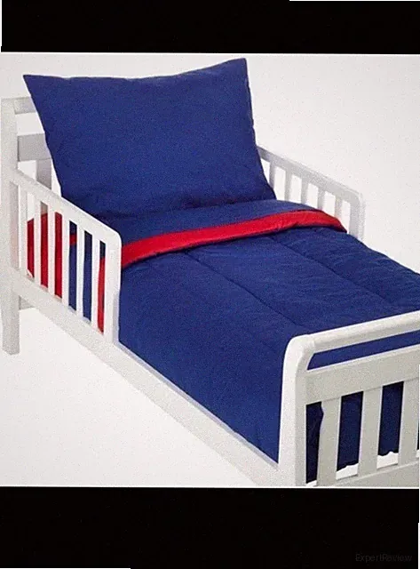 American Baby Company 1440-RY 4-Piece Percale Toddler Bedding Set, Navy/Red