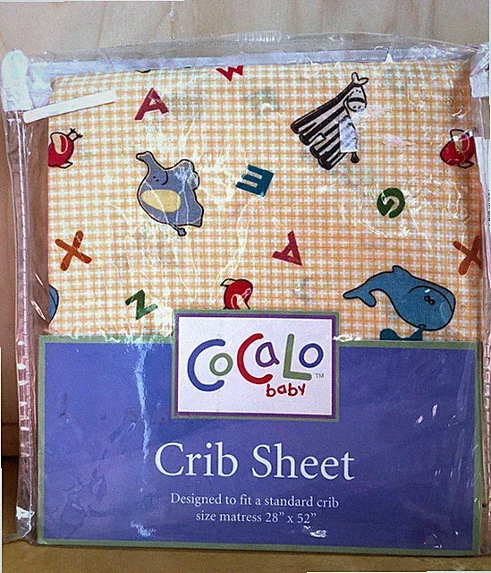 Cocalo Baby Alphabet Soup Crib/Toddler Bed Fitted Sheet Cotton ~ Animals ABC's
