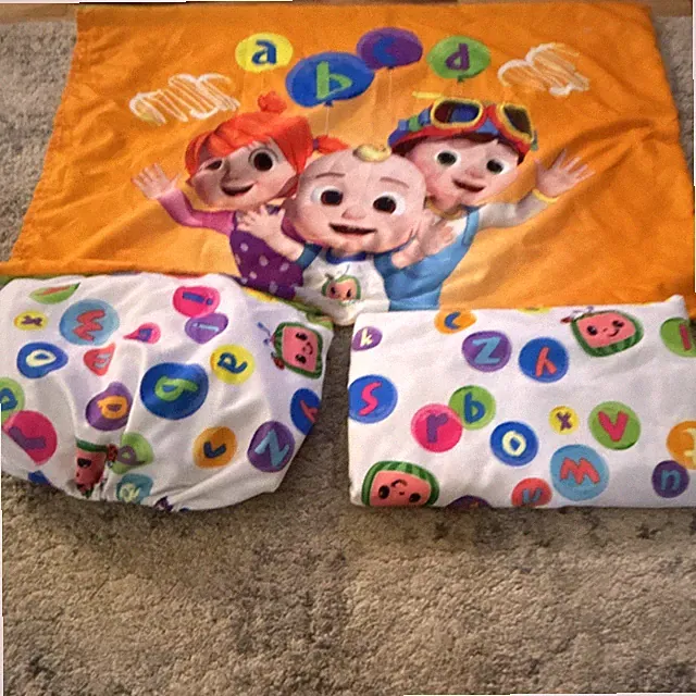 CoComelon Alphabet Print Kids Bedding Set Pillowcase Fitted Flat Sheets TV Theme