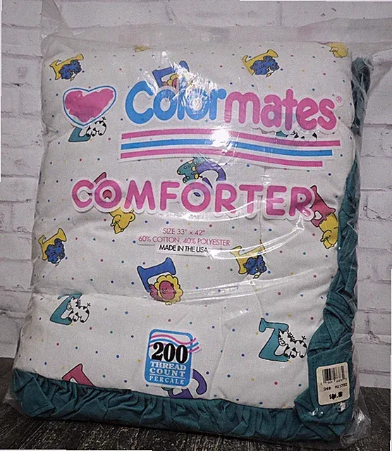 Colormates by Sears Roebuck Comforter 33" X 42" Made in USA ABC Animals Vintage