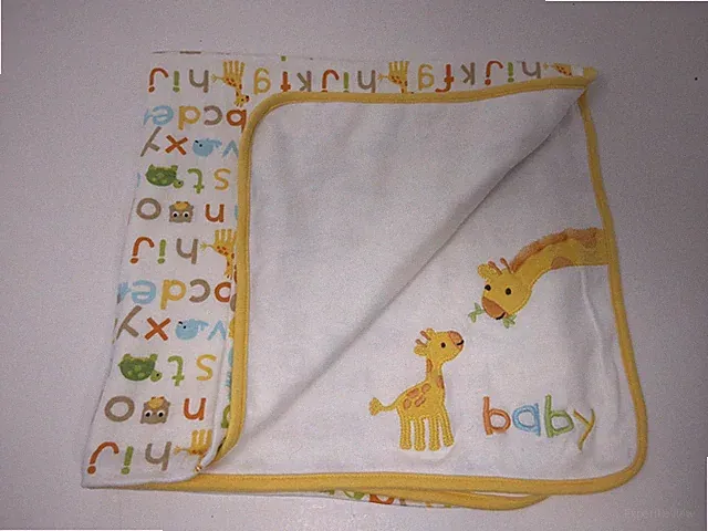Gymboree Alphabet Baby Blanket Giraffe Abc Yellow Animals Reversible