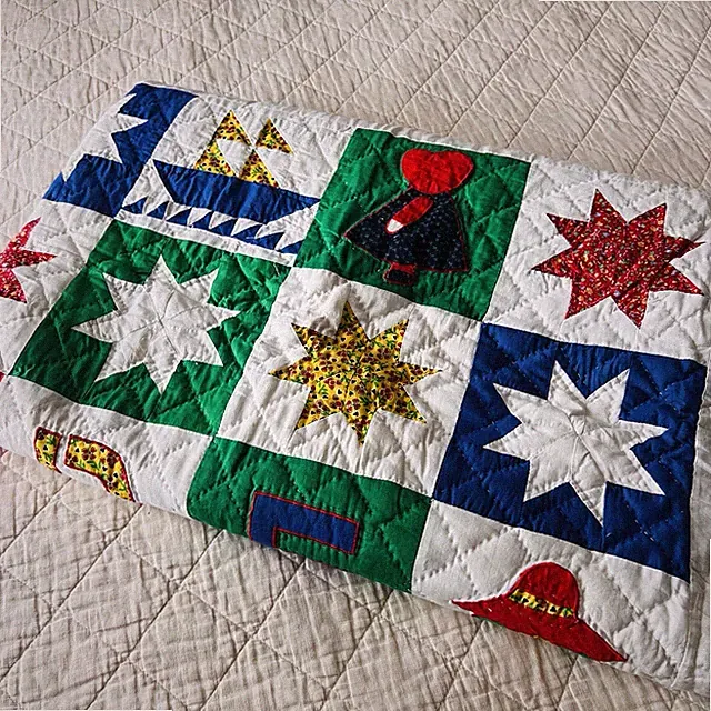 Hand Stitched Alphabet Quilt Sampler – 62” x 82” – Letters, Stars & Appliqué