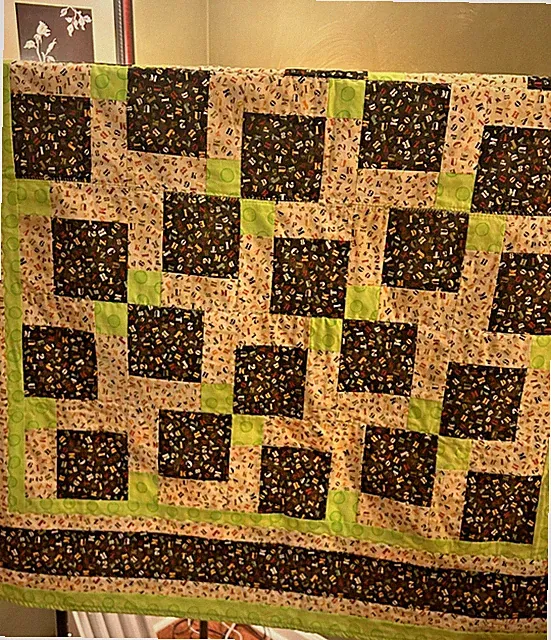 Handmade Alphabet Quilt 46x51 Reversible Letters Numbers