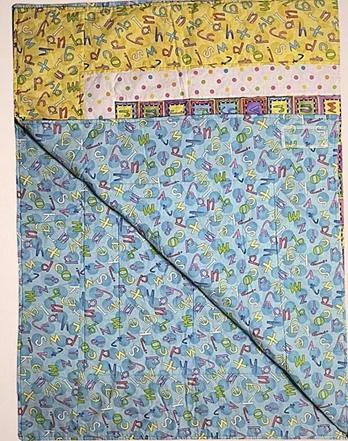 Handmade Alphabet Quilt Kids Blanket Nursery Toddler Bedding Letters 36x44 Quilt