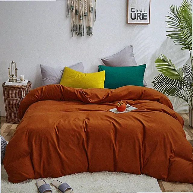 Luxlovery Caramel Comforter Set Queen Rust Bedding Comforter Set Full Burnt