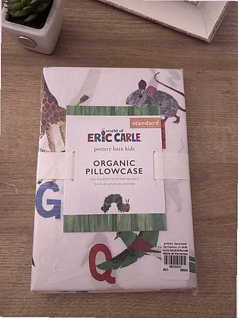NEW Pottery Barn Kids Eric Carle Alphabet Standard Pillowcase Organic Cotton