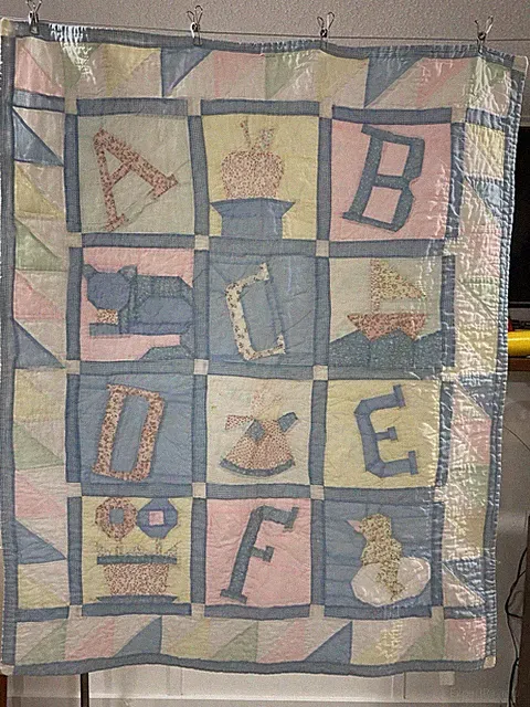 Patchwork Baby Quilt by INHERITANCE Alphabet Baby 37X46 Lightweight