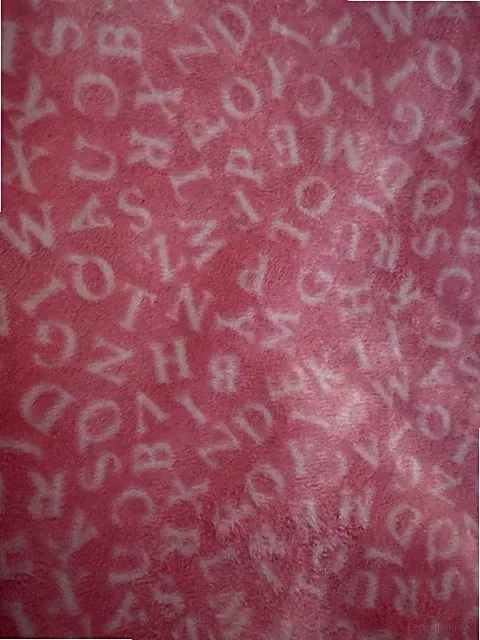 Pink Kids Alphabet Print Soft Velour Pillow Shams (Two)