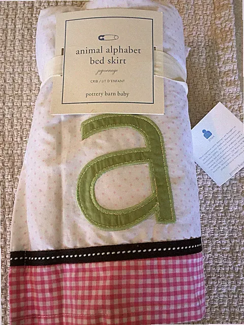 Pottery Barn Baby Animal Alphabet Crib/Toddler Bed Skirt Embroidered Beautiful!!