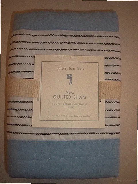 Pottery Barn Kids ABC Quilted Sham Standard Blue #9