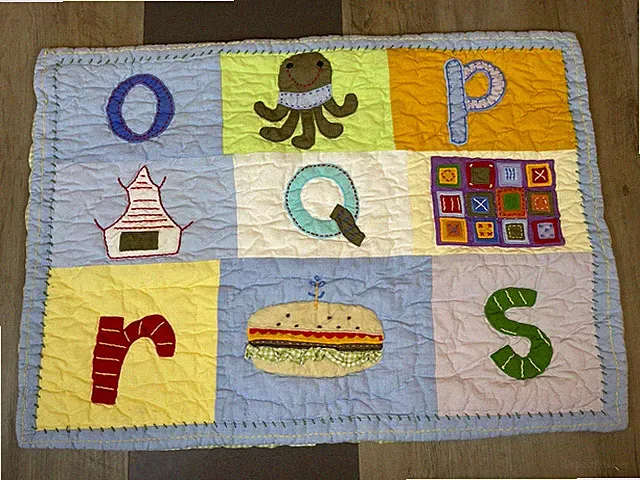 Pottery Barn Kids "Alphabet" Quilted Standard 1 Pillow Sham