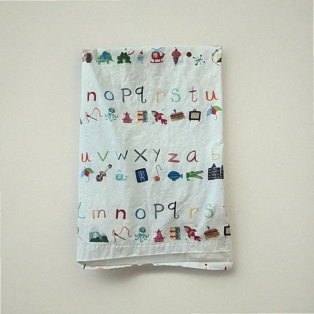 Pottery Barn Kids ALPHABET SOUP Twin Flat Sheet ABCs