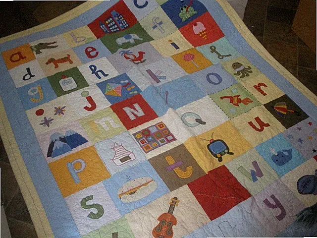 Pottery Barn Kids Alphabet with Pictures Comforter 84" x 67" (see description)