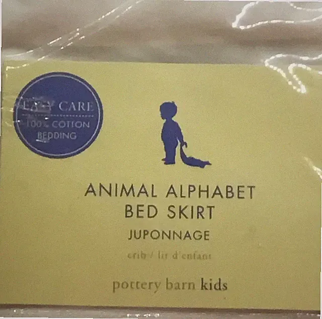 Pottery Barn Kids Animal Alphabet Crib Bed Skirt..New