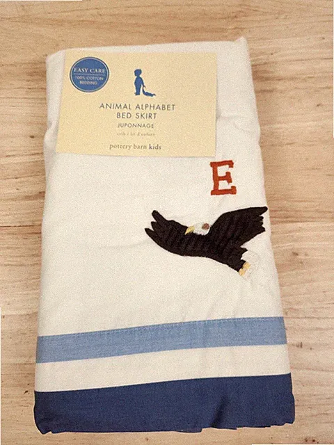 Pottery Barn Kids Animal Alphabet Crib Bedskirt NOS Colorful ABCs Animals
