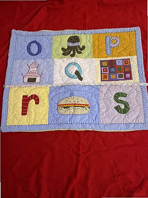 Pottery Barn Kids Quilted Sham Alphabet & Hippo Pillowcase