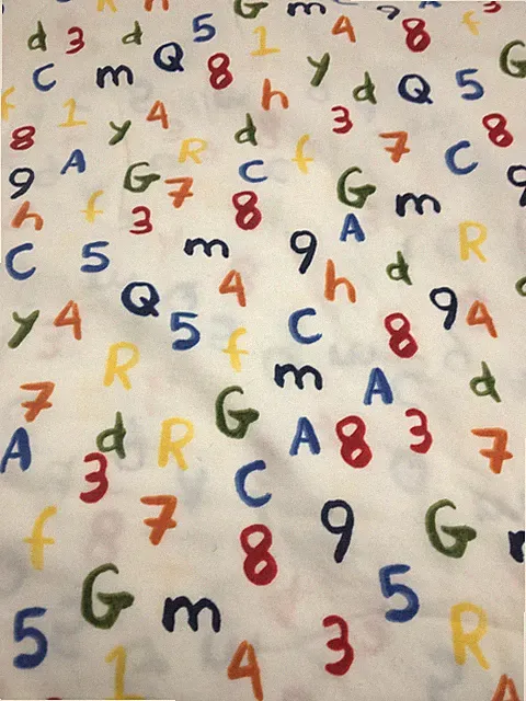 Pottery Barn Kids Twin Fitted Flat Sheet Alphabet ABC Print No Pillowcase