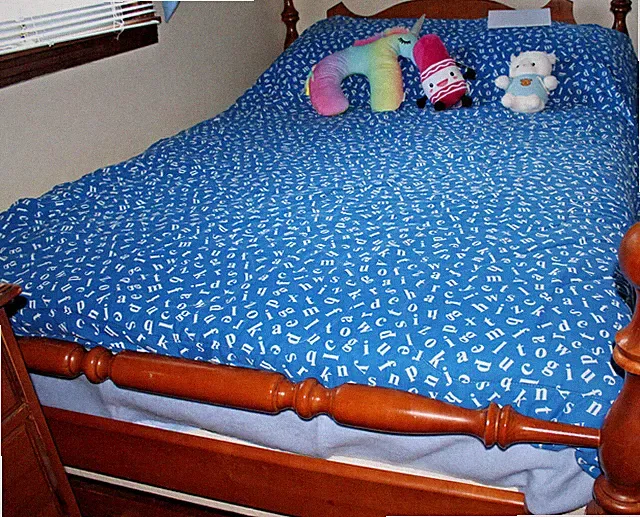 Printed Child's ABC's Bedspread Twin/ Single Blue With White ABC's