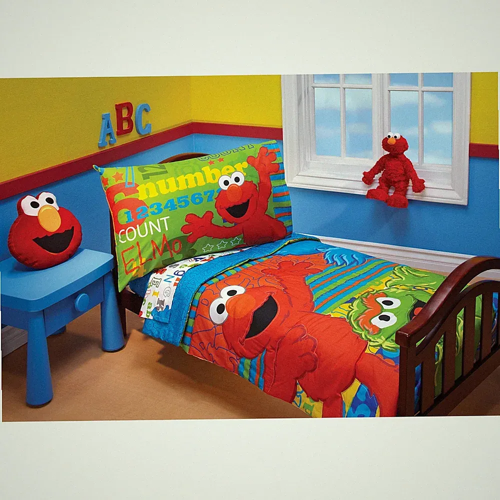 Sesame Street ABC 123 Toddler 4 Piece Bedding Set