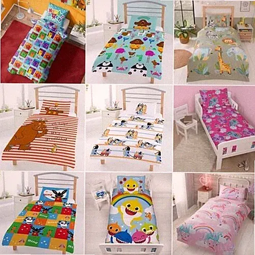 Toddler Duvet Cover Sets Kids Cot Bedding Junior Girls Boys Nursery Bedroom
