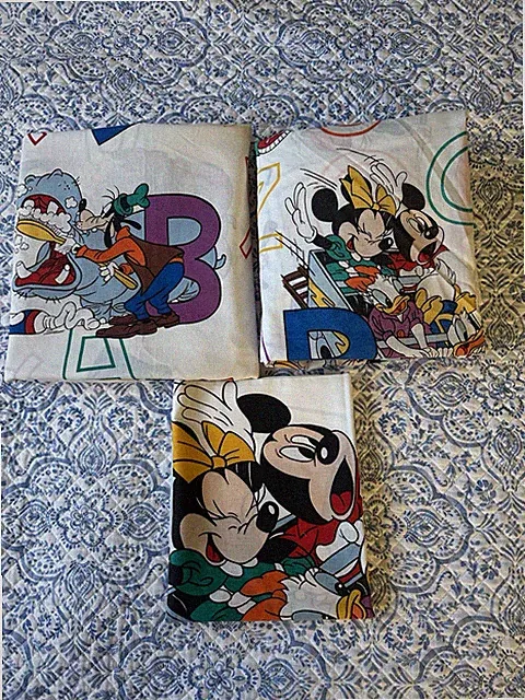 Vintage 90’s Pacific Mickey & Friends Alphabet TWIN Sheet Set Made In The USA