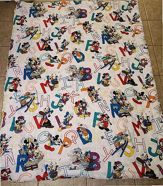 Vintage Disney Twin Mickey & Friends ABC Alphabet Comforter