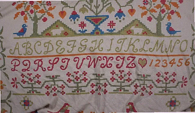 Vintage Fieldcrest Full Size Blanket Children Alphabet Farm Country USA Made