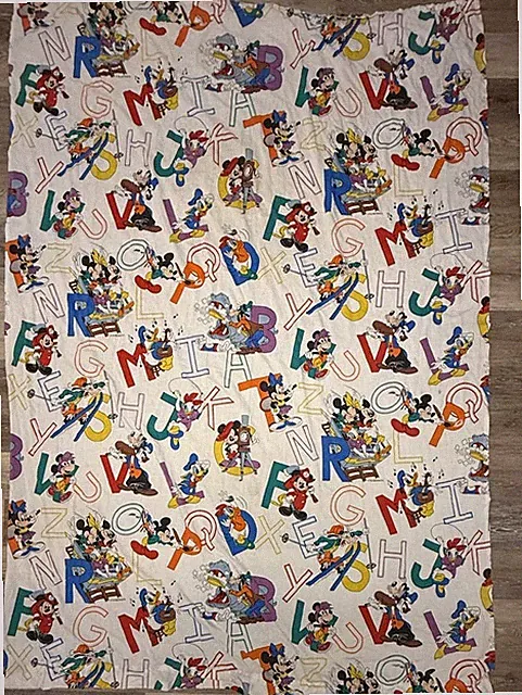 VTG Disney Friends Alphabet FITTED TWIN SHEET ONLY from PACIFIC -Mickey, Minnie