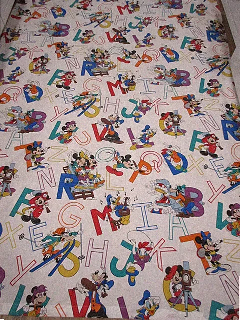 Vtg. Pacific Twin Flat Sheet Mickey Mouse and Friends ABC Disney VG Cond.